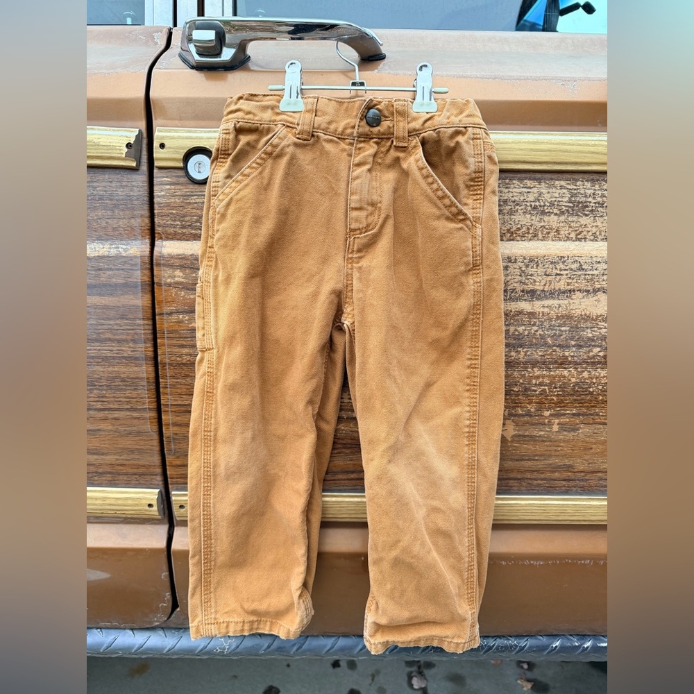 Kids Carhartt 3T Canvas Pants Tan Carpenter Utility